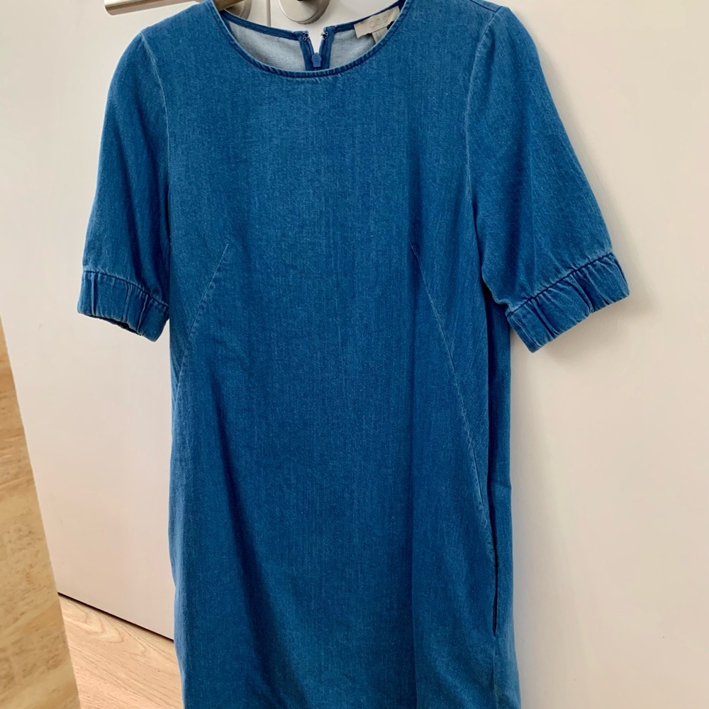 NWOT COS denim chambray dress, size 2